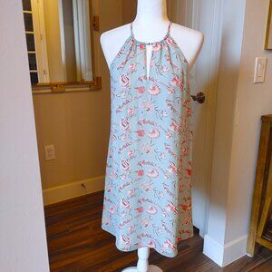 FOREVER21 Shells/Fish/Ocean Print Neck Tie Dress - Size Medium